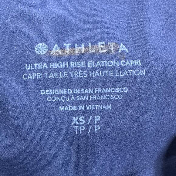 Athleta Ultra High Rise Elation Capri Navy Leggings Women's Size XS New With Tag - Picture 5 of 12
